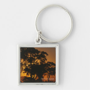 Savannah Sunset Fyrkantig Silverfärgad Nyckelring
