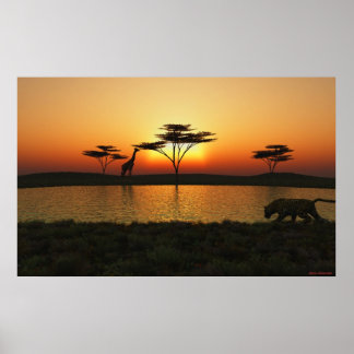 Savannah Sunset Poster