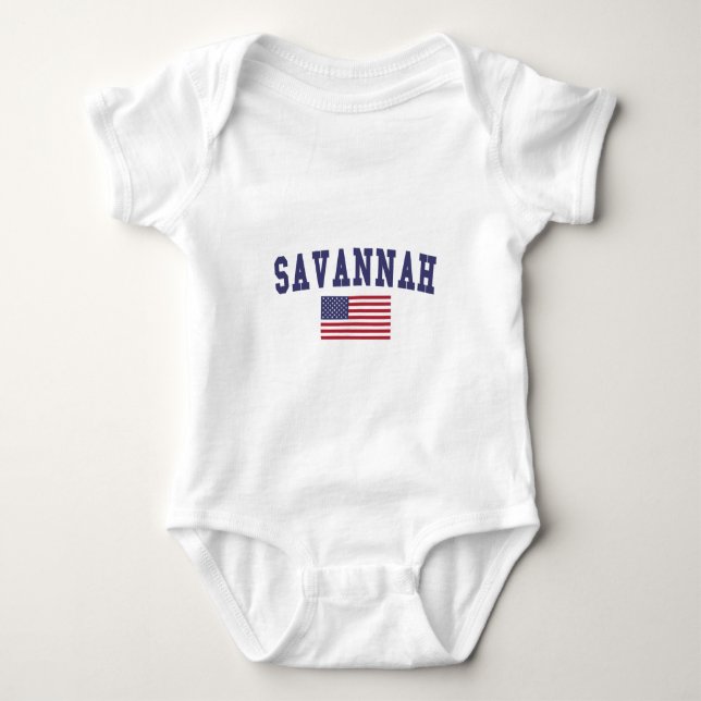 Savannah US Flagga Tee Shirt (Framsida)