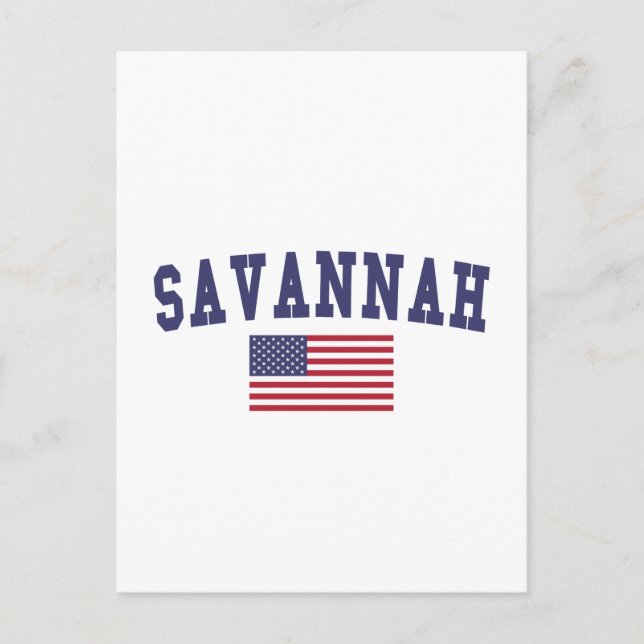 Savannah US Flagga Vykort (Framsida)