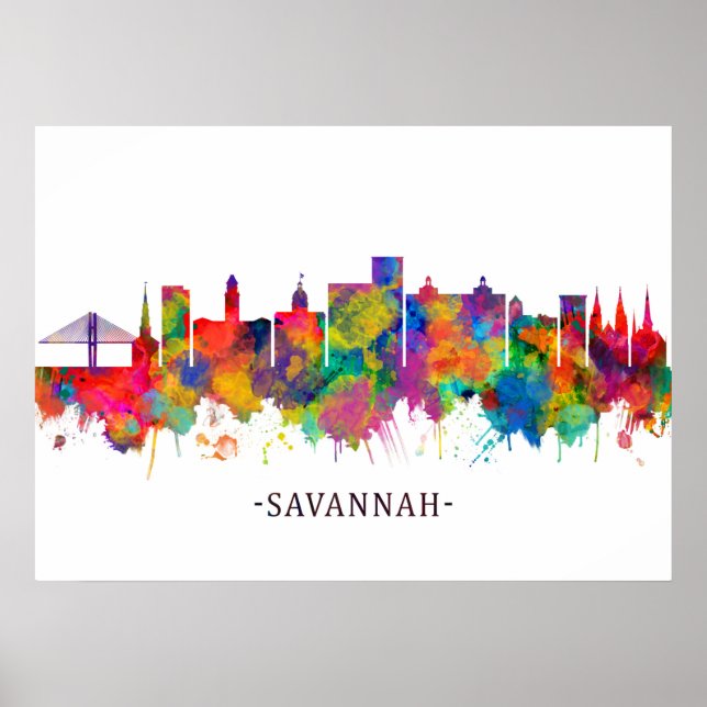 Savannah USA Skyline Poster (Framsidan)
