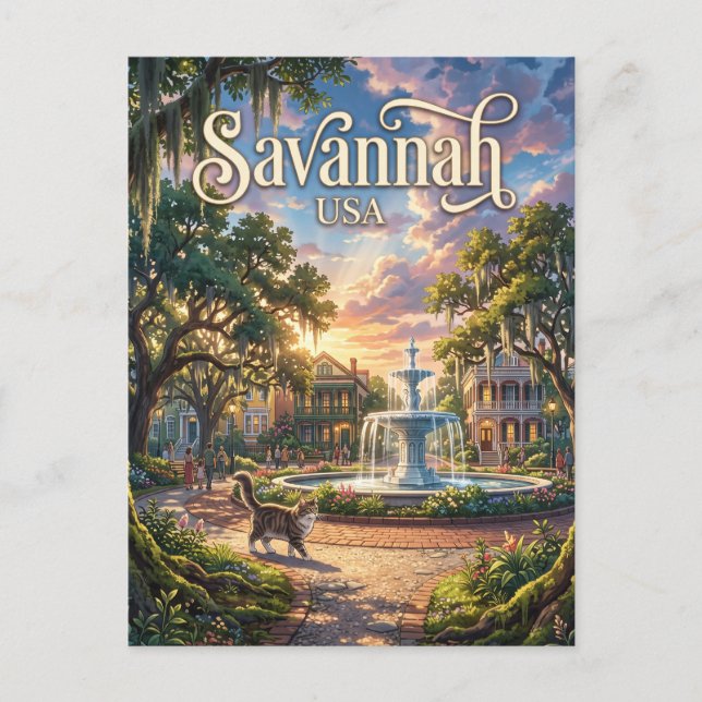 Savannah USA Vykort (Framsida)