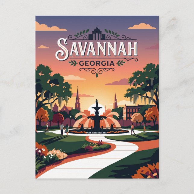 Savannah USA Vykort (Framsida)