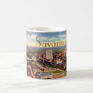Savannahen Georgia Birdseye beskådar 1940 Kaffemugg