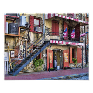 Savannahen Georgia för vintageflodgatan reser Fototryck