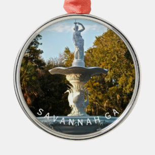 SavannahGA-souvenir Forsyth parkerar Julgransprydnad Metall
