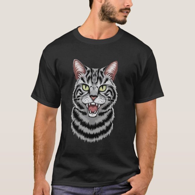 Savannahkatt Rolig Design Ryter Servalkatt T Shirt (Framsida)