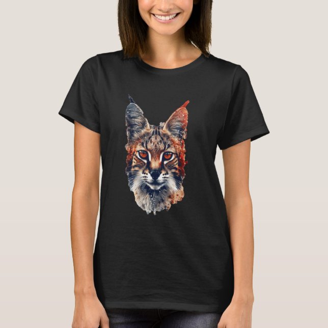 Savannahkatt Rollig Design Servalkatt T Shirt (Framsida)