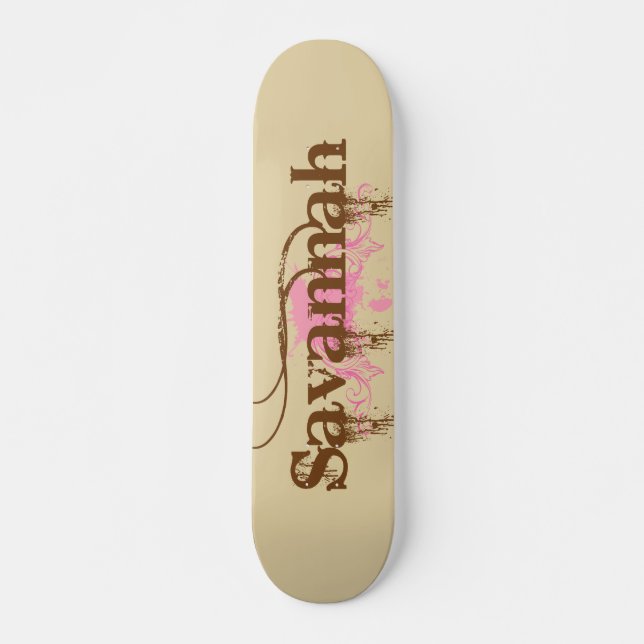 Savannahpersonlig Old School Skateboard Bräda 18 Cm (Framsida)