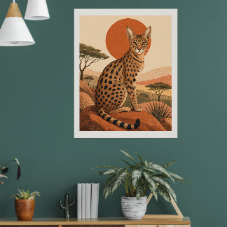 Savannkatt Boho Vilda Djur Väggkonsttryck Poster
