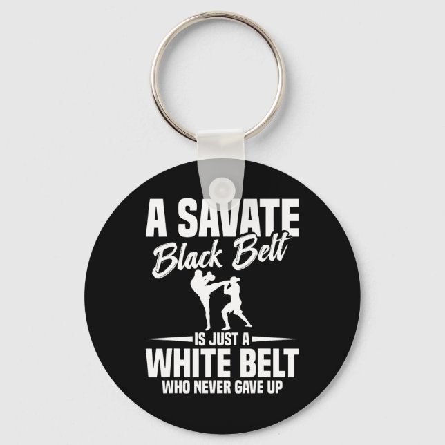 Savate Boxning Kampsport Svart Bälte Kickboxning S Nyckelring (Framsida)