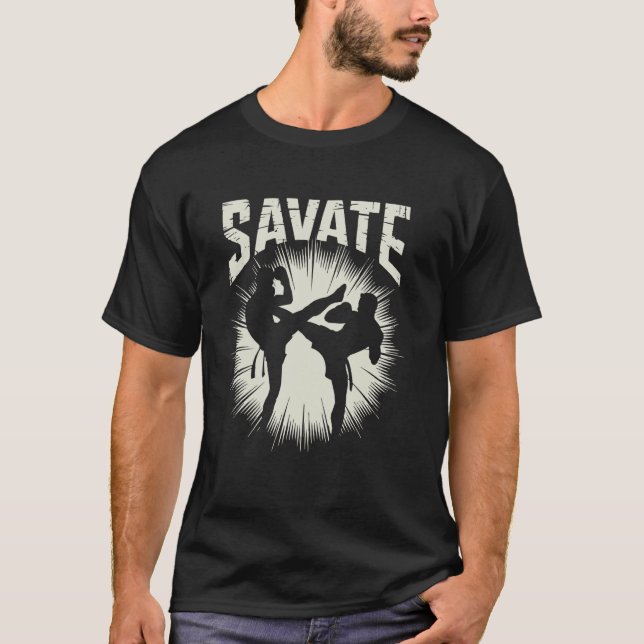 Savate instruktör Fransk kampsport kickboxning T Shirt (Framsida)