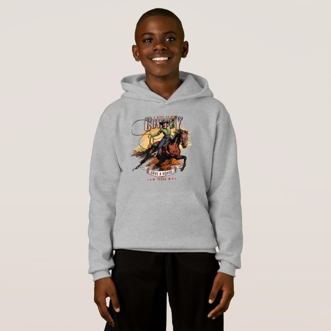 Save A Horse; Ride A Cowboy | Kids T Shirt (Hel framsida)