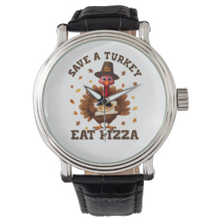 Save a Turkey Eat Pizza – Funny Thanksgiving Pizza Armbandsur