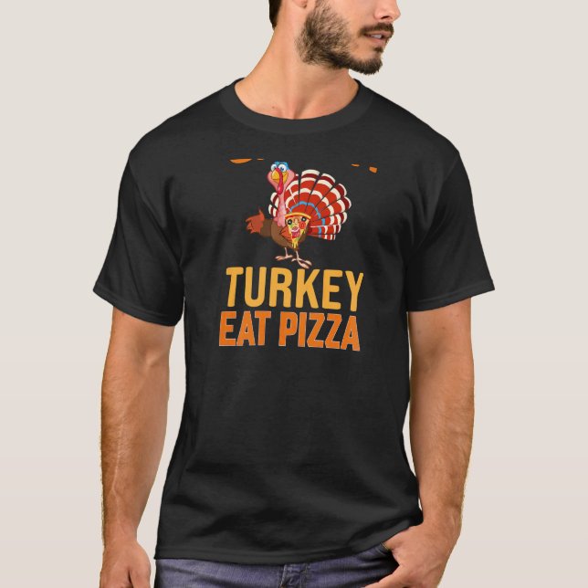 Save A Turkey Eat Pizza Vegan Thanksgiving Dinner T Shirt (Framsida)