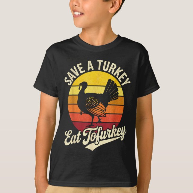 Save A Turkey Eat Tofurky Vegan Thanksgiving  T Shirt (Framsida)