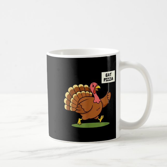Save A Turkey, Eat Zza Funny Thanksgiving Design F Kaffemugg (Höger)
