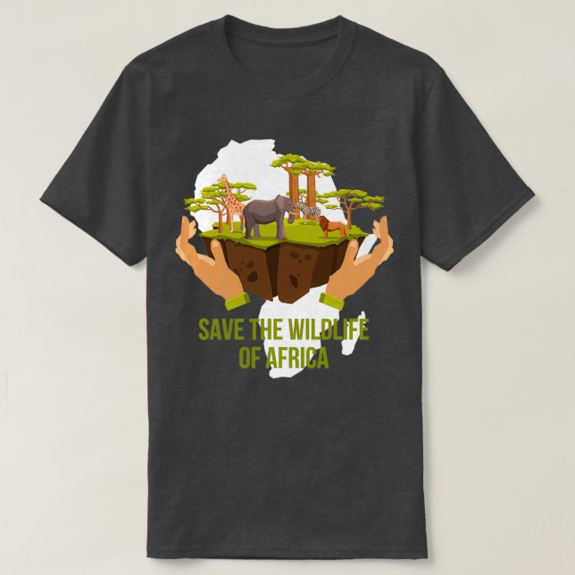 Save Africa Africa Map T Shirt (Design framsida)
