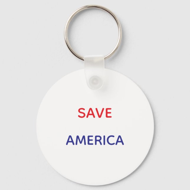 SAVE AMERICA ROUND KEYCHAIN NYCKELRING (Framsida)