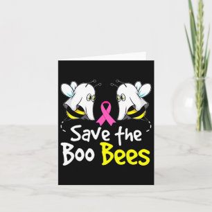Save Boo Bees Rolig Bröstcancer Medvetenhet Hallow Kort