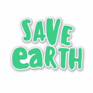 Save Earth day Typography, Eco Environmental  Klistermärken