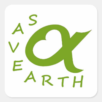 save earth planète fyrkantigt klistermärke