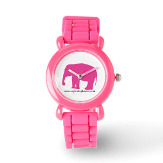 Save-Elephants.com Girls Rosa Elephant Watch Armbandsur
