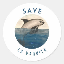 Save La Vaquita Runt Klistermärke