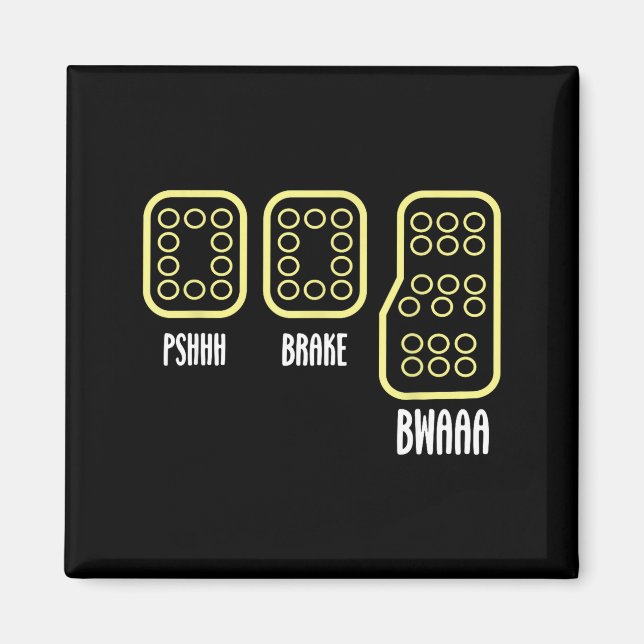 Save Manual Pedal Shift Diagram Car Racing Funny Q Magnet (Framsidan)