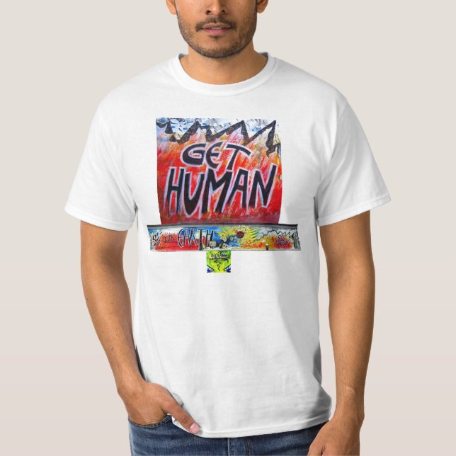 SAVE OUR EARTH GET HUMAN BERLIN WALL By Indiano T-shirt (Framsida)
