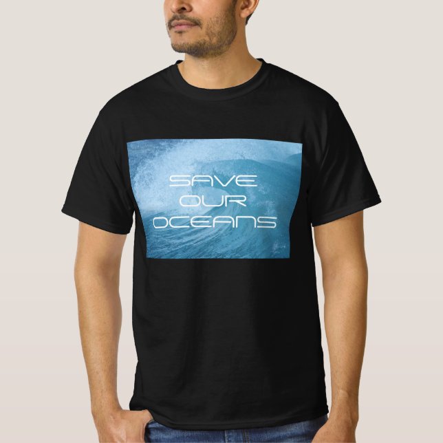 SAVE OUR OCEANS WAVE SURF TEE SHIRT (Framsida)