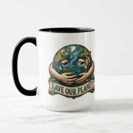 Save Our Planet Crying Earth Eco Awareness  Mugg