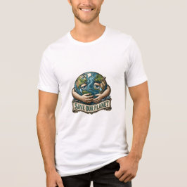 Save Our Planet Crying Earth Eco Awareness  T Shirt