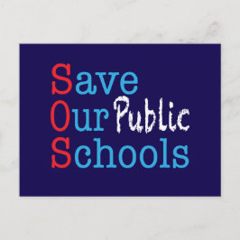 Save Our Public Schools SOS Postcard Vykort