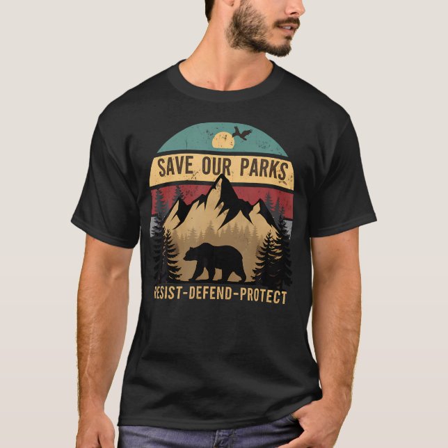 Save Our Us National Parks Hiking And Camping Love T Shirt (Framsida)