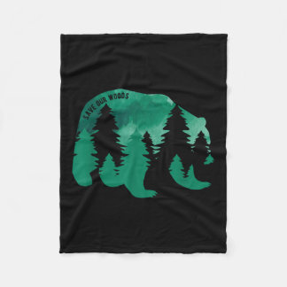 Save Our Woods Environmental Protection Bear Grizz Fleecefilt
