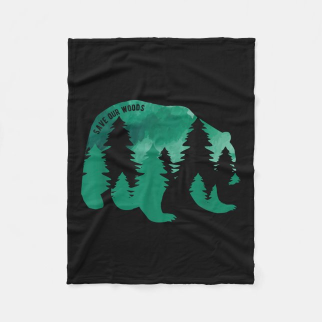 Save Our Woods Environmental Protection Bear Grizz Fleecefilt (Framsidan)