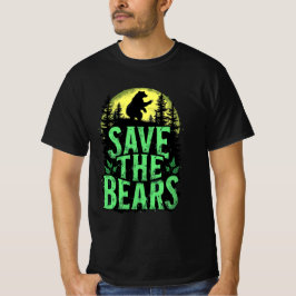 Save The Bears Wildlife Conservation Grunge Forest T Shirt
