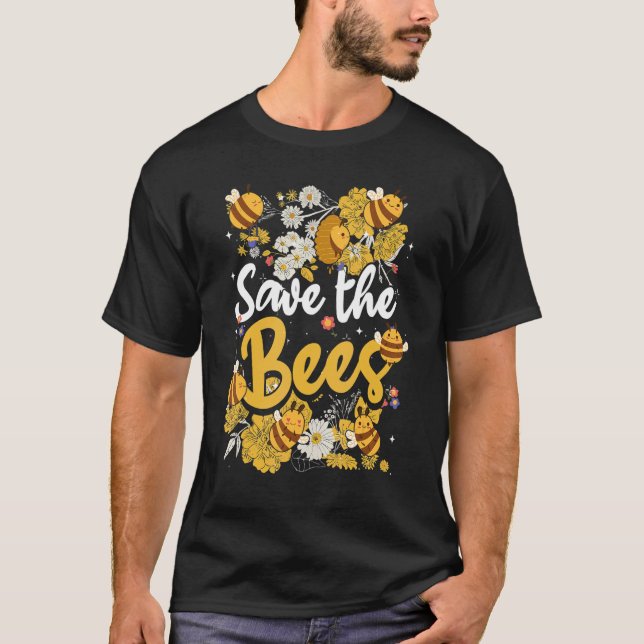 Save the bees Beekeeper cute honey bee costume T Shirt (Framsida)