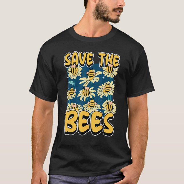 Save the bees Beekeeper cute honey bee costume whi T Shirt (Framsida)