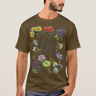 Save The Bees Flowers Honey Bee Decline Clipart  T Shirt
