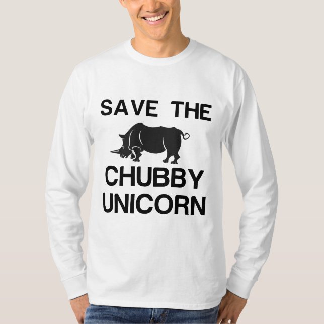 SAVE THE CHUBBY UNICORN RHINO T SHIRT (Framsida)