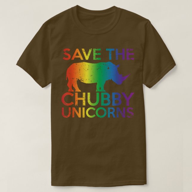 Save The Chubby Unicorns  Rainbow Rhinos  T Shirt (Design framsida)