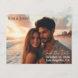 Save the Date Announcement Postcard Meddelande Vykort