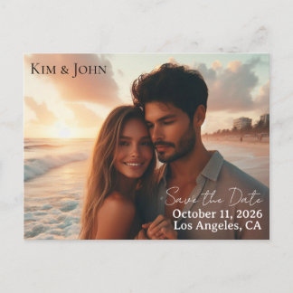 Save the Date Announcement Postcard Meddelande Vykort