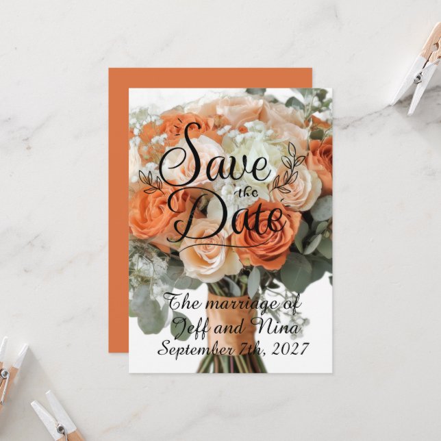 Save The Date Autumn Wedding Digital Download (Fram/Back In Situ)