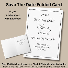 Save The Date - Black & White with Infinity Scroll Kort
