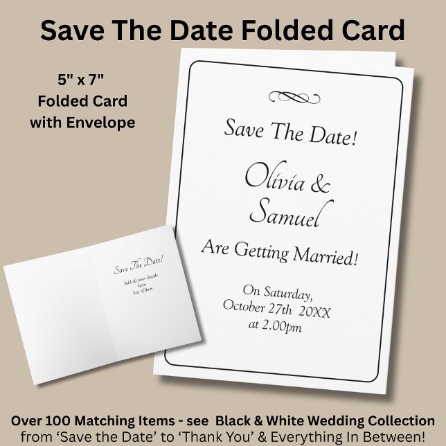 Save The Date - Black & White with Infinity Scroll Kort (Skapare uppladdad)