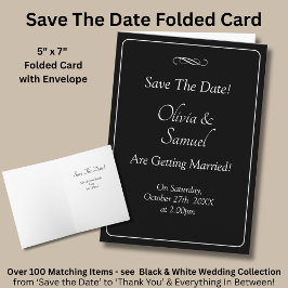 Save The Date - Black & White with Infinity Scroll Kort