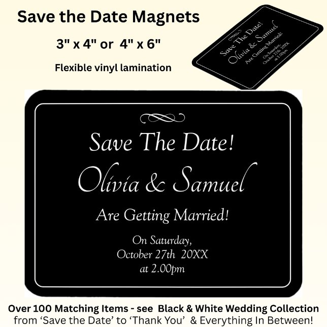 Save The Date - Black & White with Infinity Scroll Magnet (Skapare uppladdad)